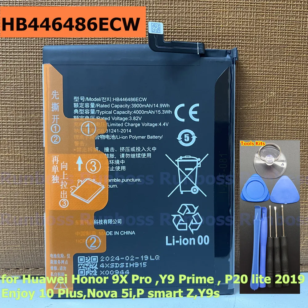 New HB446486ECW 4000mAh Battery For Huawei Honor 9X STK-LX1 STK-LX2 STK-L22 HLK-LX1 HLK-L21 HLK-L41 HLK-AL00 HLK-AL00 HLK-TL00