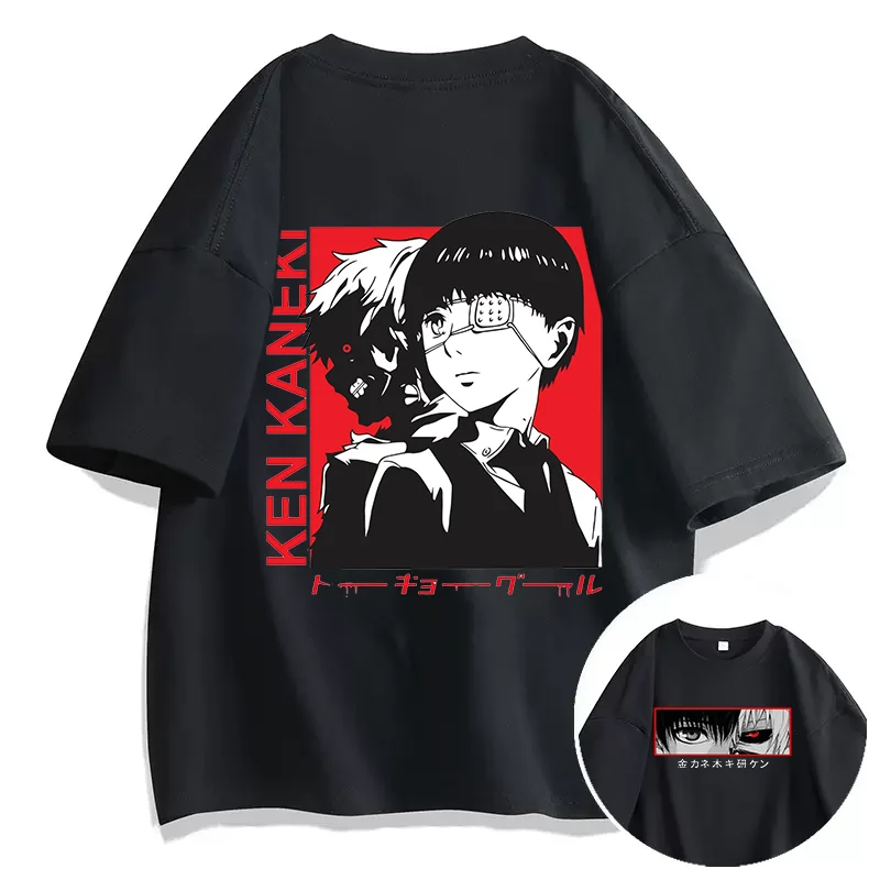 Anime Tokyo Ghoul KEN KANEKI Print T Shirt Couple student street sports casual T-shirt