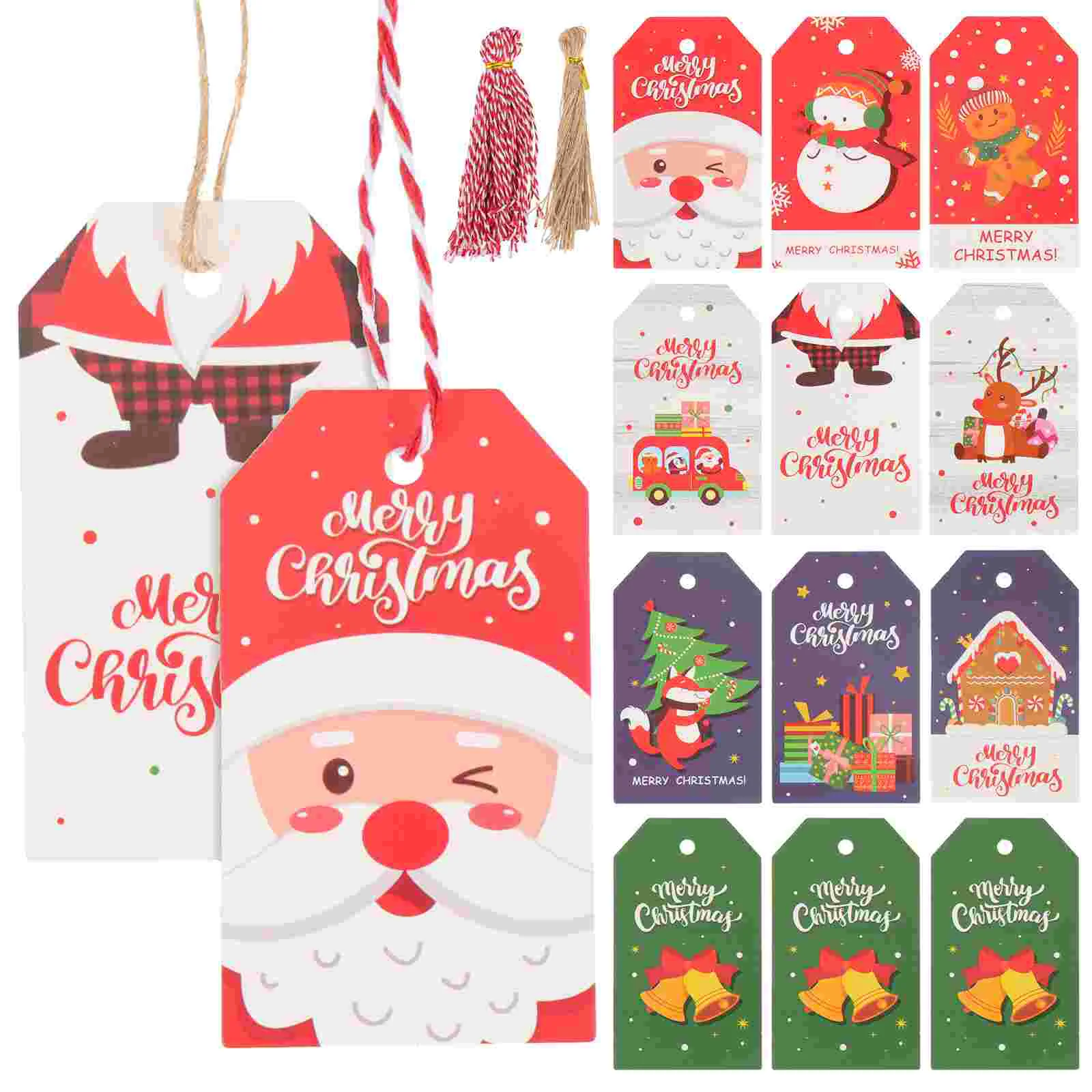 

100 Pcs Christmas Gift Tag Tree Hanging Tags Paper Santa Stickers Party Supply Festival Lovely Decorative for Gifts