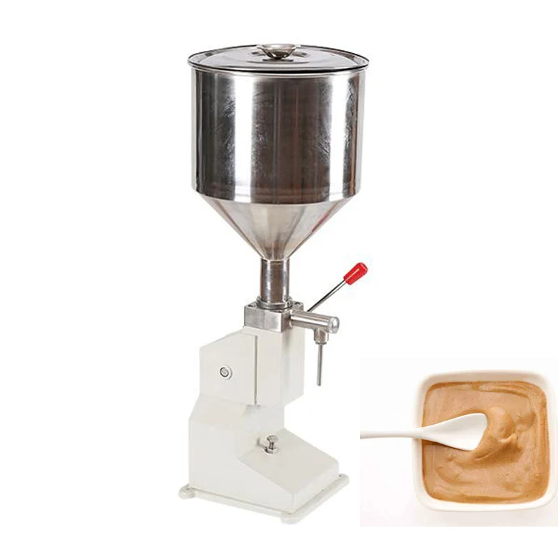Manual Cream Bottle Liquid Filling Machine Small Paste Lipgloss Lotion Honey Cosmetic Packing Filler Stainless Steel Body 5-50ml