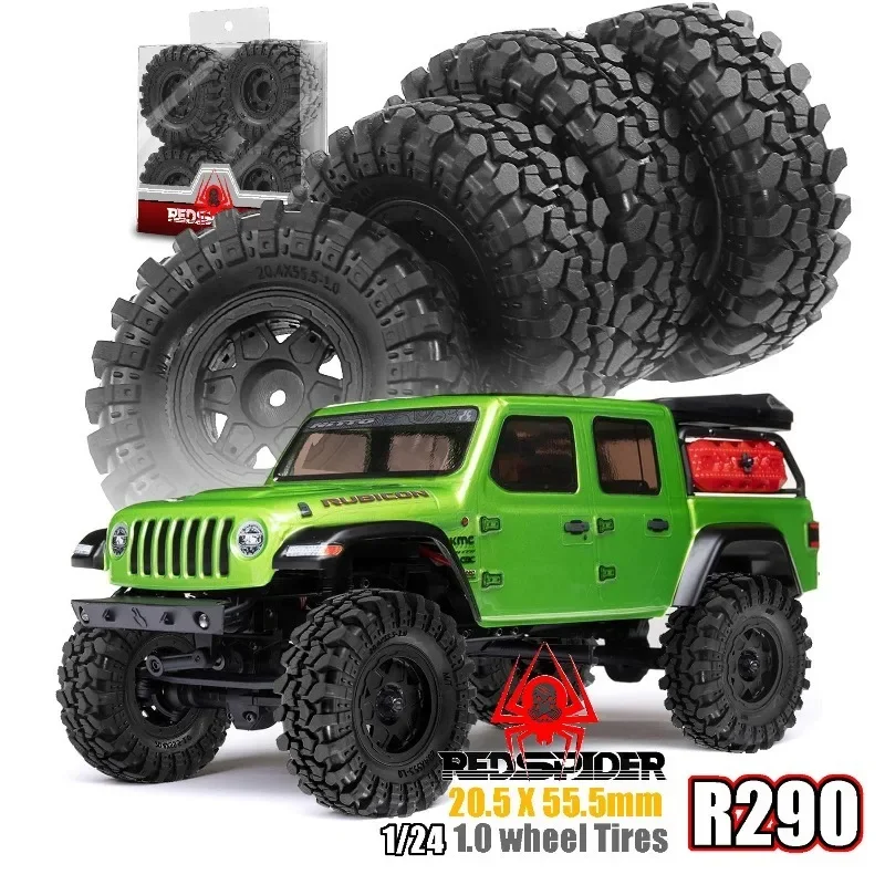 4 قطعة إطارات زاحفة 1.0 بوصة وعجلات بلاستيكية Beadlock لـ 1/24 RC الزاحف المحوري SCX24 90081 AXI00001 FCX24 #1