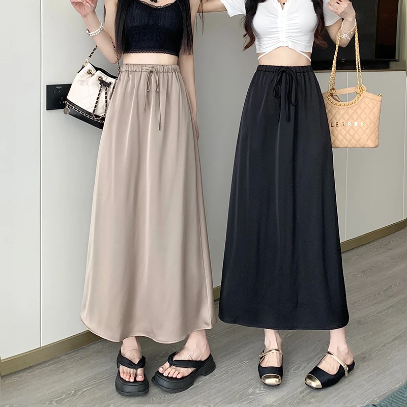 

Half Skirt Female Summer Korean Version of the 2023 New Fashion High Waist Thin Long Section Senior Sense A Word Long Skirt