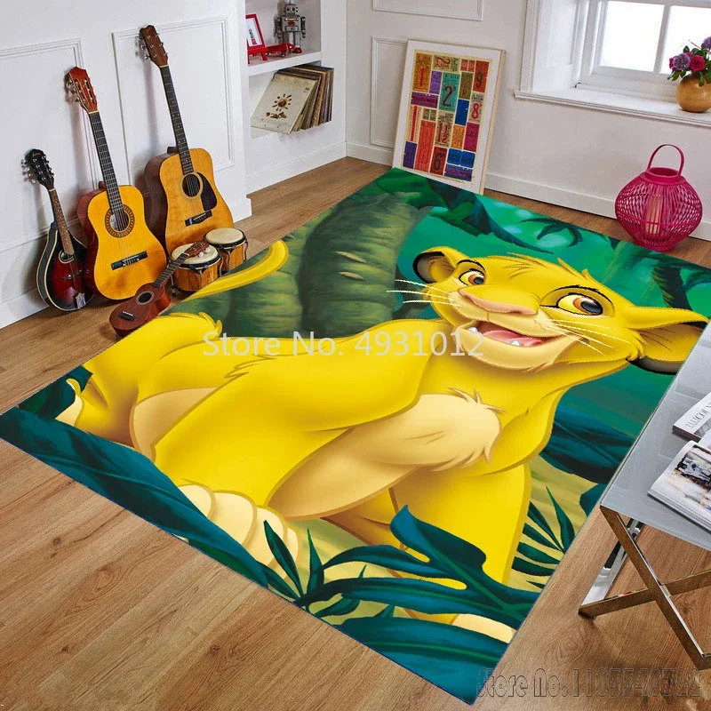 Disney Cute Simba Lion King Friends Rug Carpets 80x120cm Decor for Bathroom Kids Floor Mat Living Room Children's Bedroom Sofa