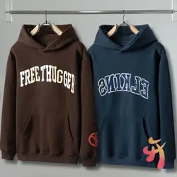 American Street Winter Cactus Jack Hoodie Letter Print Hooded Sweatshirts Casual Loose Fleece Hoodys Men Women Tops