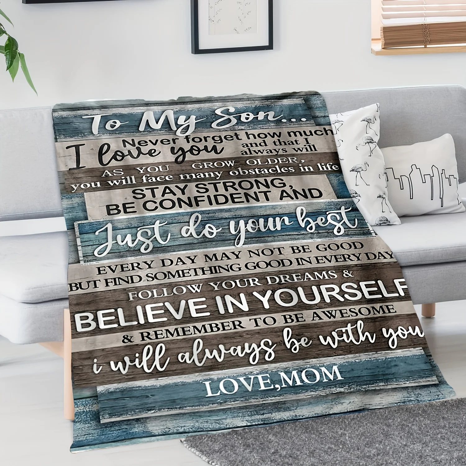 1pc Flannel Blanket for Son - Heartfelt 