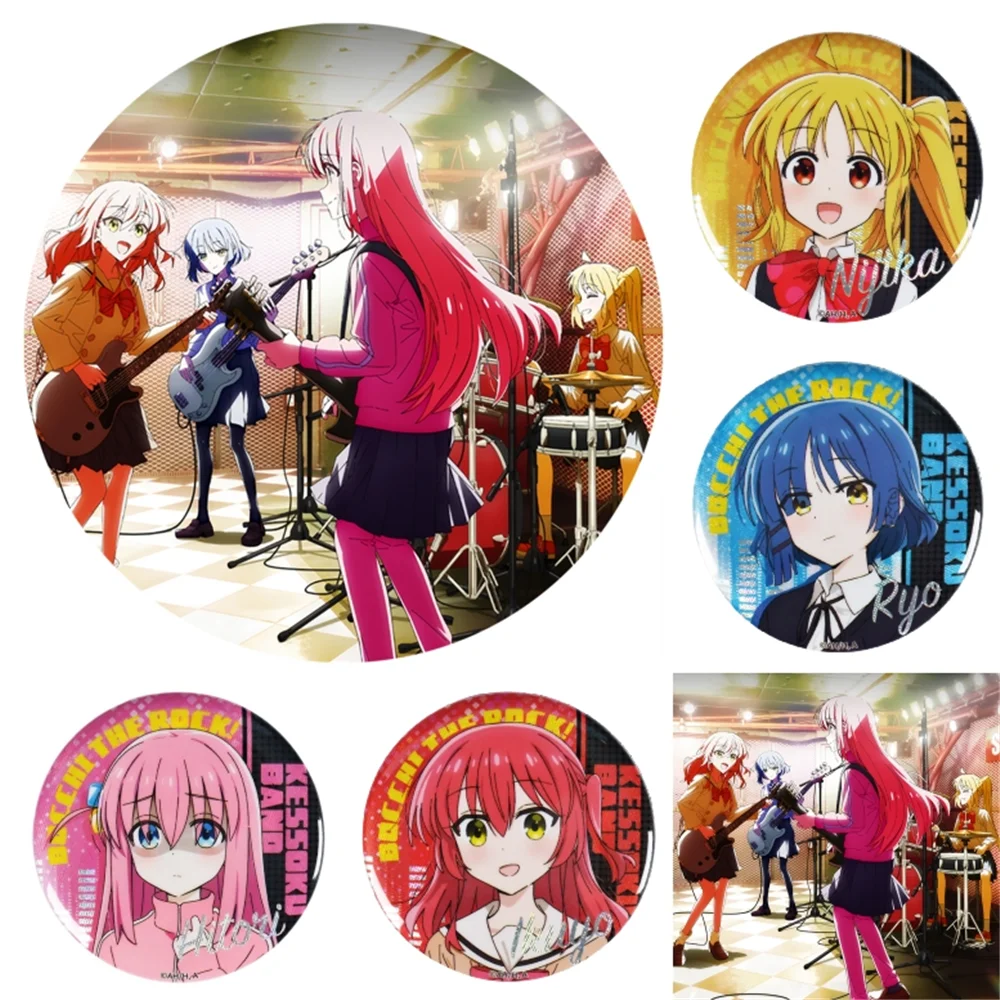 58mm Anime BOCCHI THE ROCK! Gotoh Hitori Ijichi Nijika Yamada Ryo Kita Ikuyo Cosplay COSTUME Badge Pin SPTE Tinplate Brooch﻿
