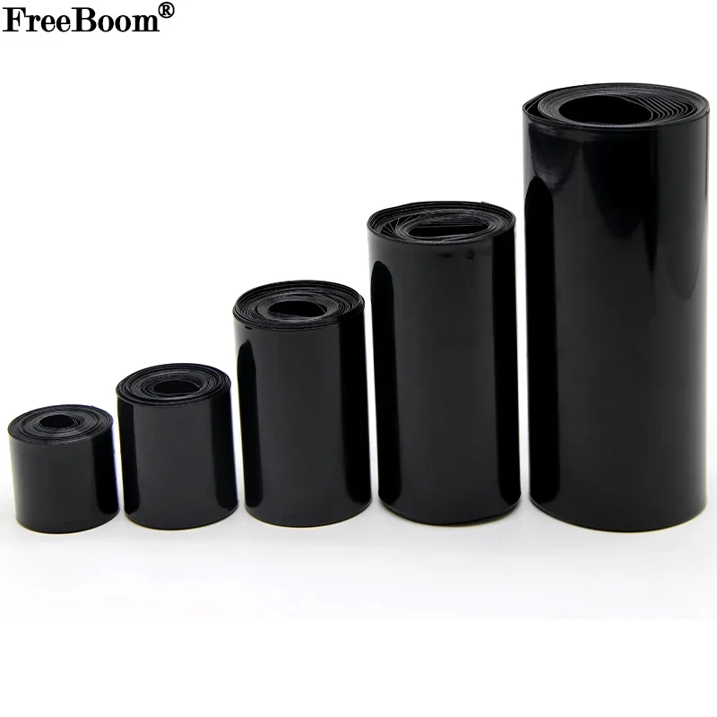 

18650 PVC Heat Shrink Tube Battery Pack Black Width 200mm~500mm Insulated Protection Film Wrap Lithium Case Cable Sleeve