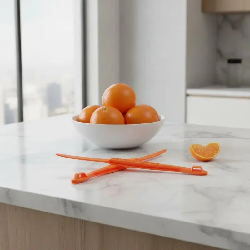 2Pcs Plastic Orange Peeler Long Handle Fruit Skin Remover Citrus Peeling Tools For Grapefruit Lemon Kiwi Mango Carrot Cucumber
