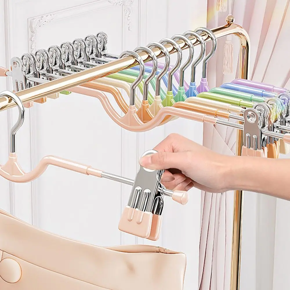Gifts Short Neck Trouser Clip Non-slip Rainbow Colors Household Trouser Hanger Traceless Short Neck Trouser Rack