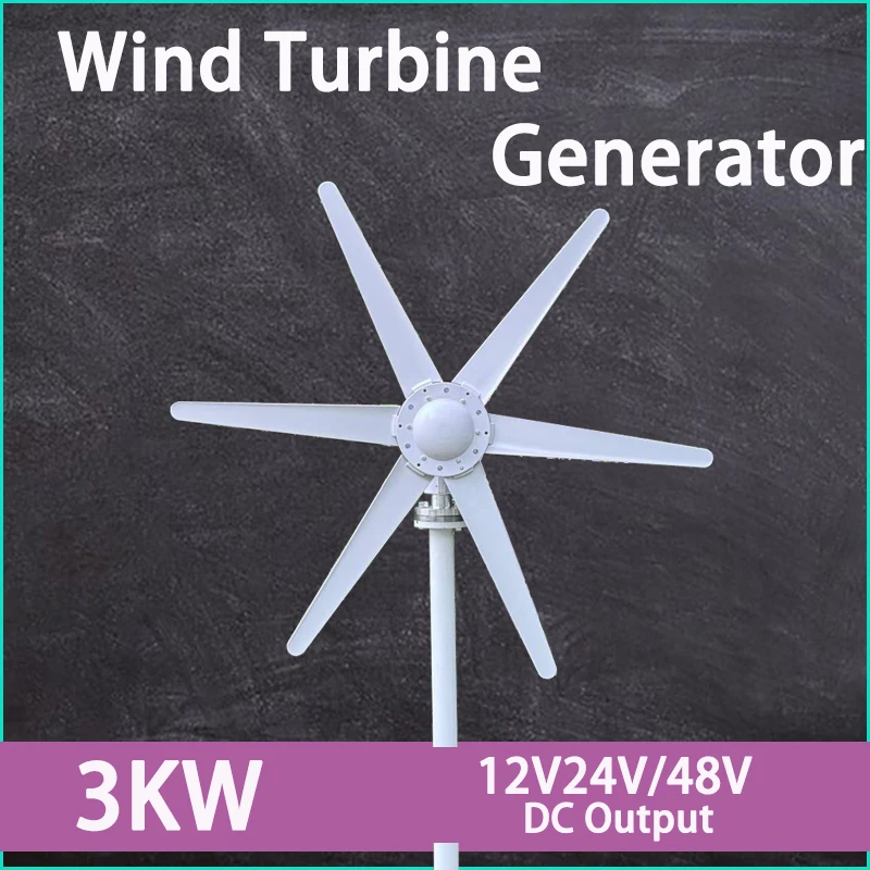 DC Output 3000W Wind Turbine Generator Wind Dynamo 3KW 5 Blades 12v 24v 48v Windmill For Farm Home Use