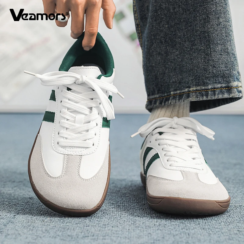 

Кроссовки для бега с широким носком, мужские и женские, из искусственной кожи, в ретро-стиле, спортивная обувь, нескользящая повседневная обувь для ходьбы и путешествий, большие размеры 37-48