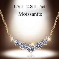 Collier en moissanite 5 carats pour femme, bijoux fins de mariage avec certificats, collier en argent sterling 925 plaqué or blanc 18 carats 1