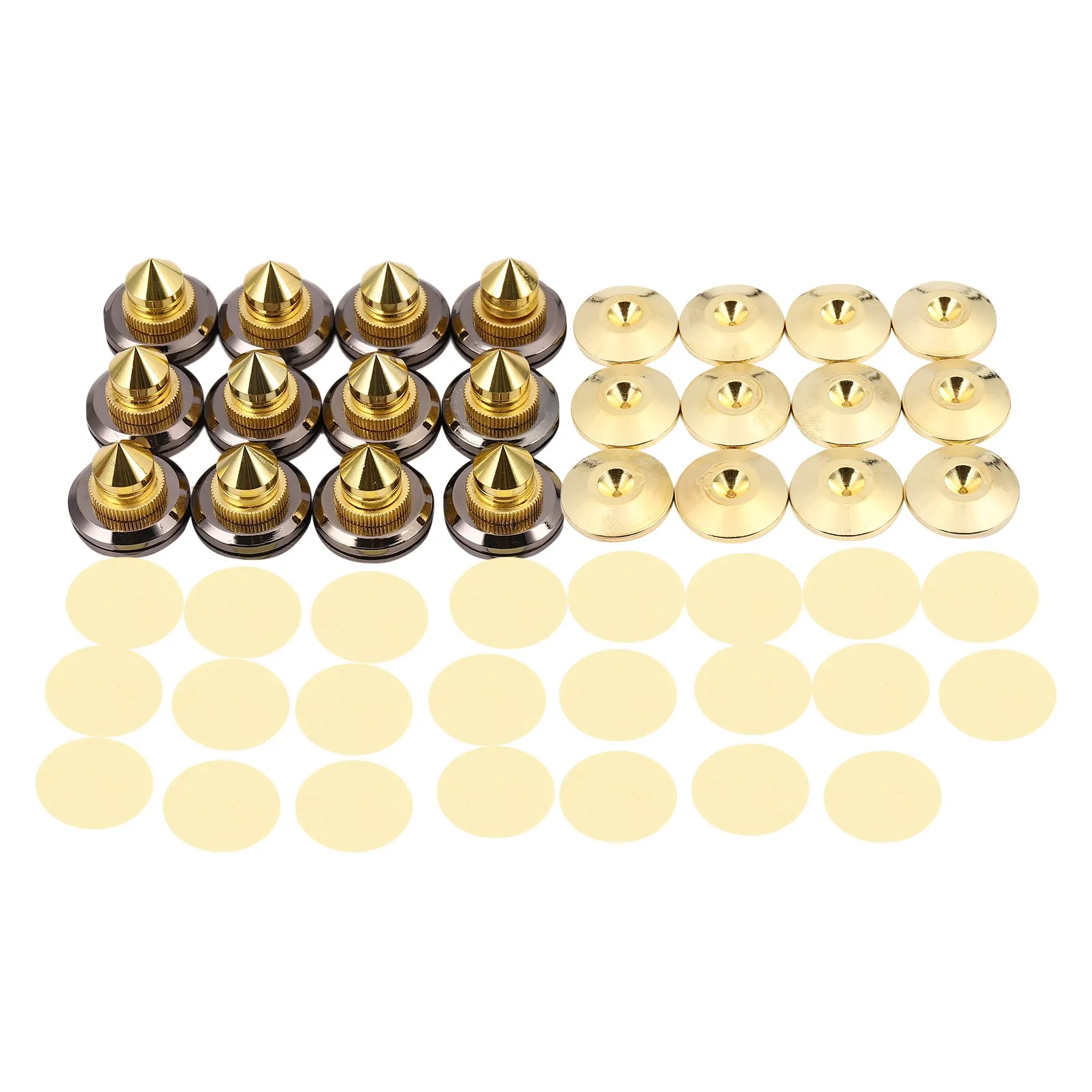 12 Pair Mini Portable Audio Speaker Spikes Speakers Repair Parts DIY Speaker Stand Shock Pin Nails and Pads Accessories