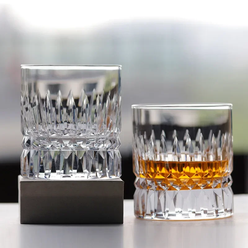 Japanese European Style Hand-carved Edo Kiriko Crystal Glass Whiskey Glass Beer Glass