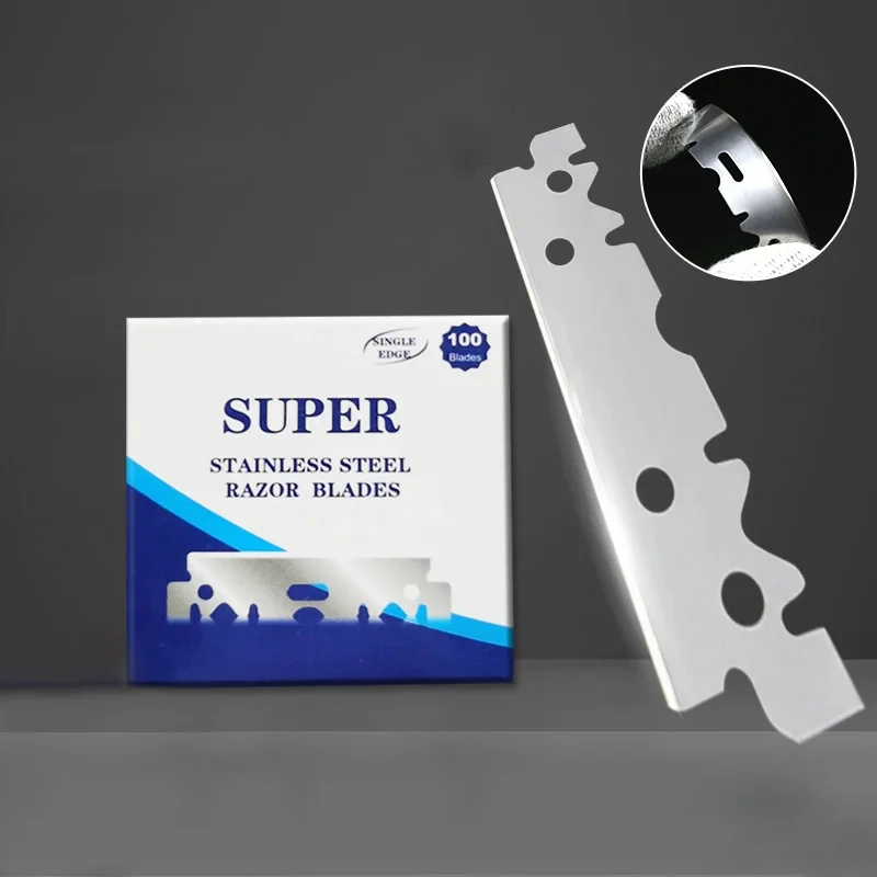 10/100/200 Cuchillas de Afeitar de un Solo Filo - Cuchillas de Seguridad de Acero Inoxidable para Hombres, Herramientas de Afeitado de Calidad Profesional