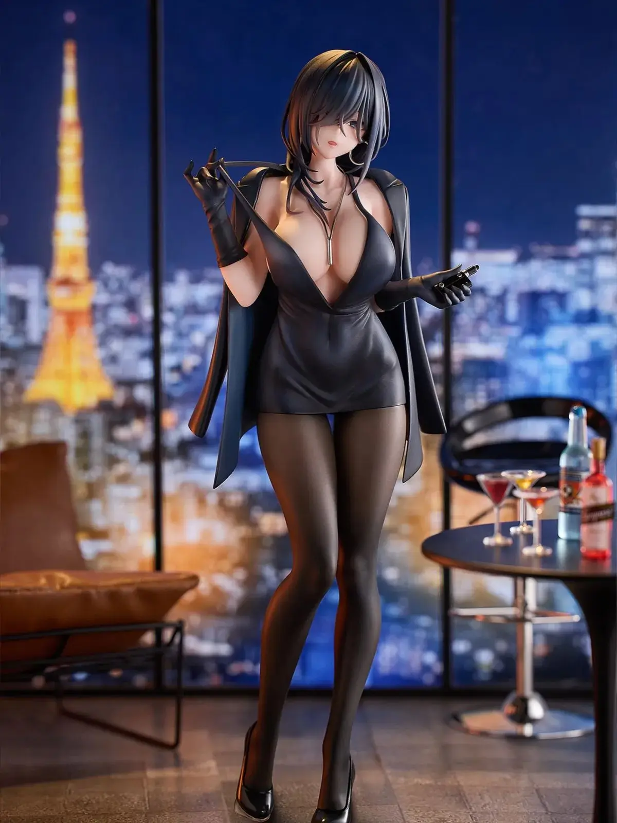 

Judai 28cm Original HanaBee Yokoyama Ishimi Kuroi One Piece Black Dress PVC Action Figure Model Toys