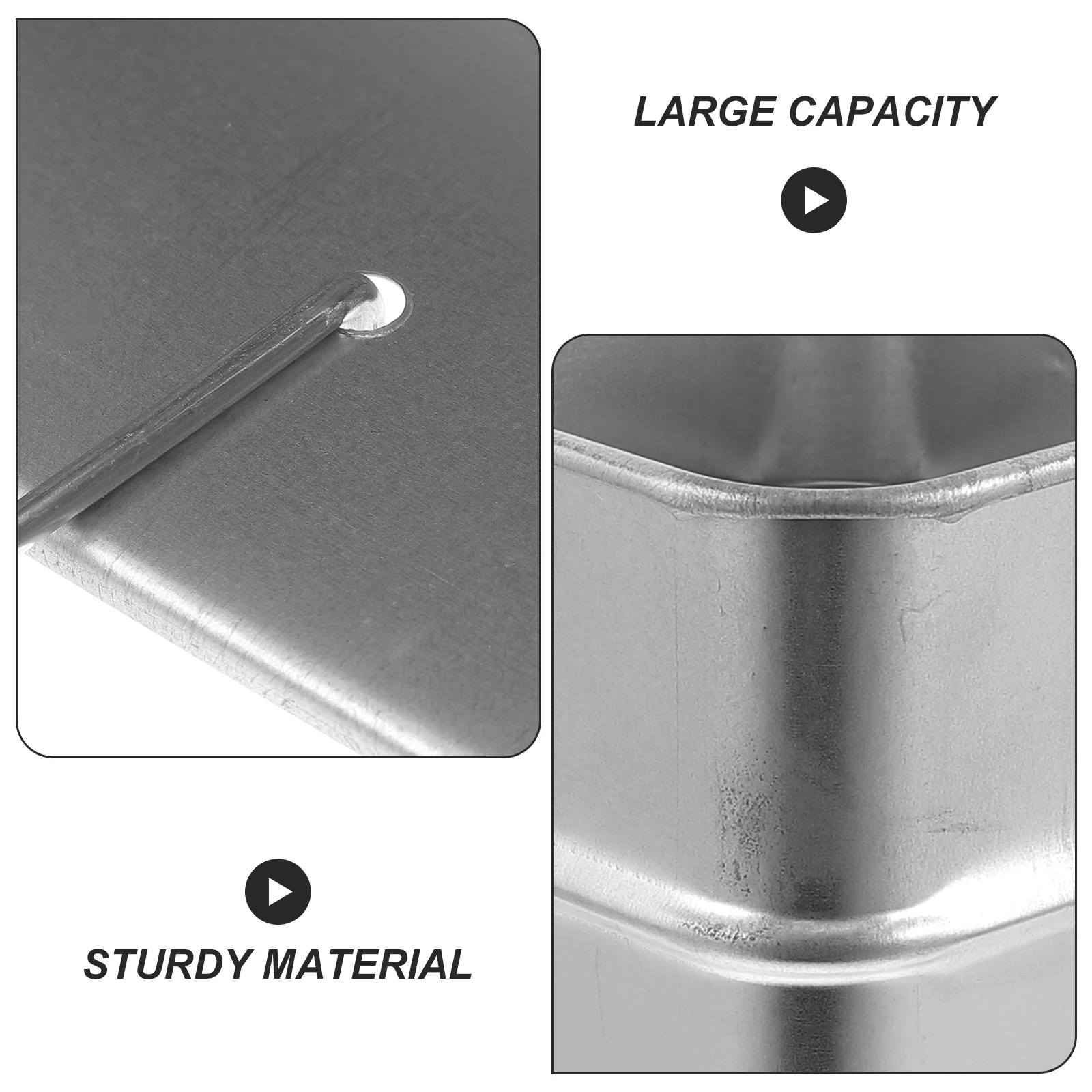 

Galvanized Sheet Bucket 17x17x31cm Bathroom Garbage Can Small Trash Can Portable Bucket H Metal Bin Large Capacity Anti Rust