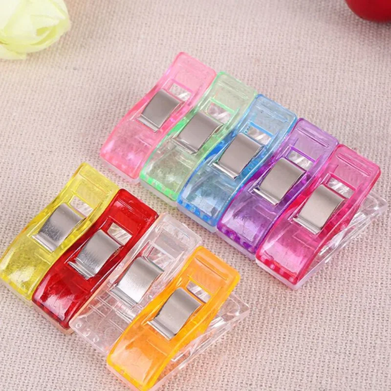 10pcs DIY Patchwork Job Foot Case Multicolor Plastic Clips Sewing Tools Sewing Accessories Crafts Sewing Clips