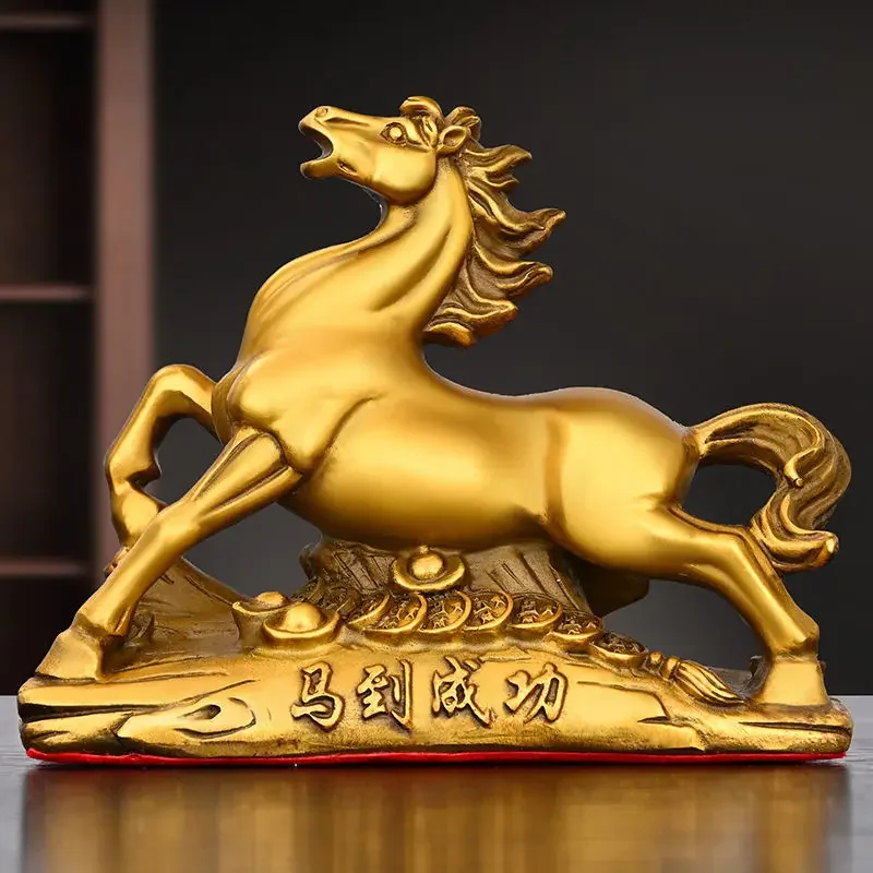 Copper Animal Horse To Success Ornaments Leaping Horse Home Study Office Desktop Decor