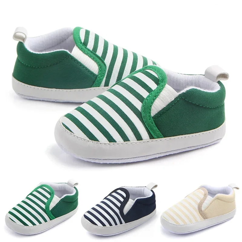 6 Months 1 Year Little Boys  Leisure Shoes Navy Stripe Baby Boys Shoes Fashion Little Girls First Walkers Soft Sole Pre Walker