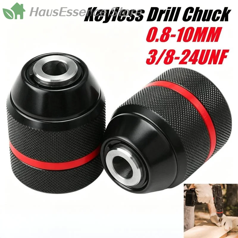 ※10mm Hard Metal Drill Chuck Self Locking Keyless Electric Tools 3/8-24UNF Thread For Rechargeable Electric Drills