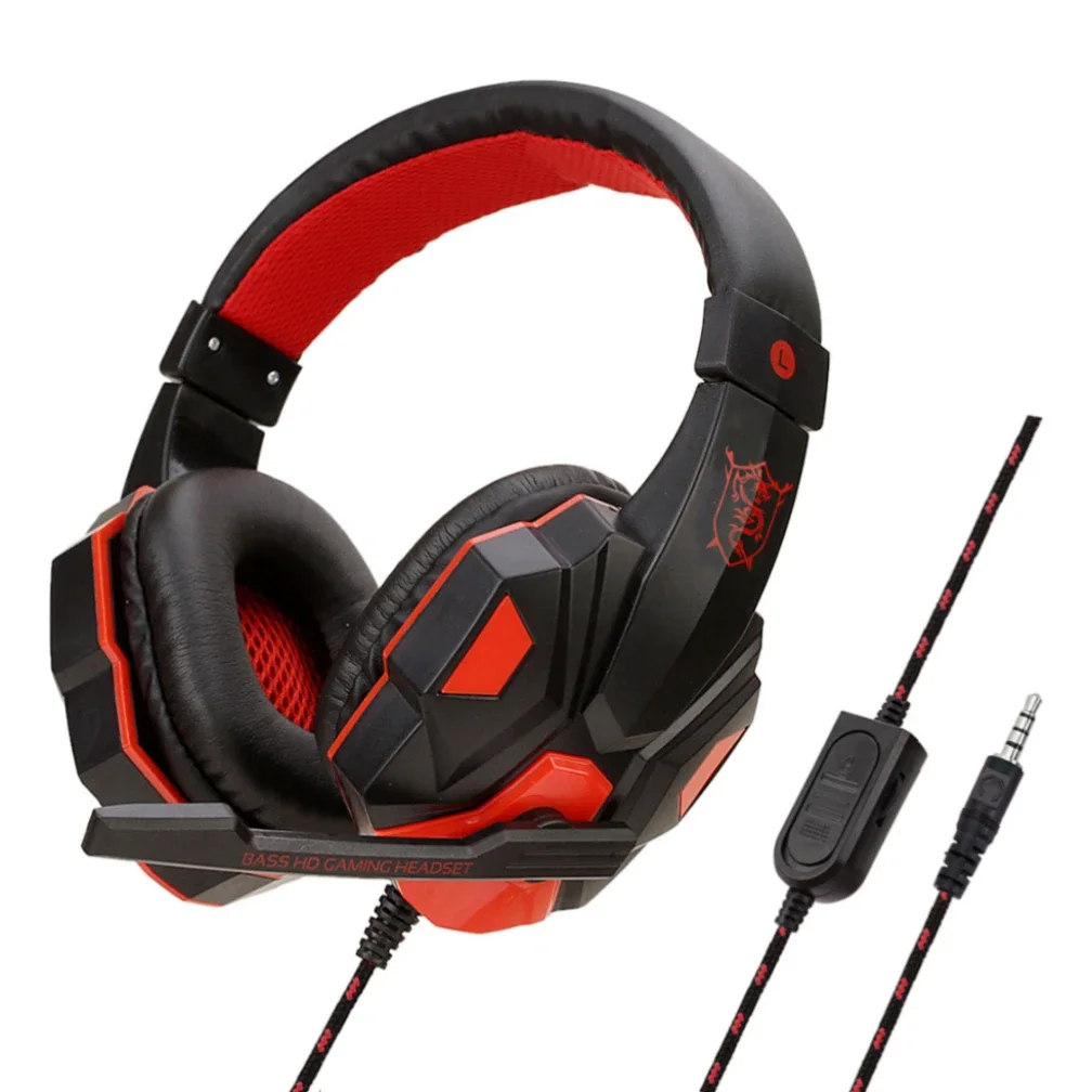 30pcs Gaming Headphone Stereo Surround Gamer Headset With Microphone Over-Head Wired Headsets For PS4 Laptop Xbox One PC Phone