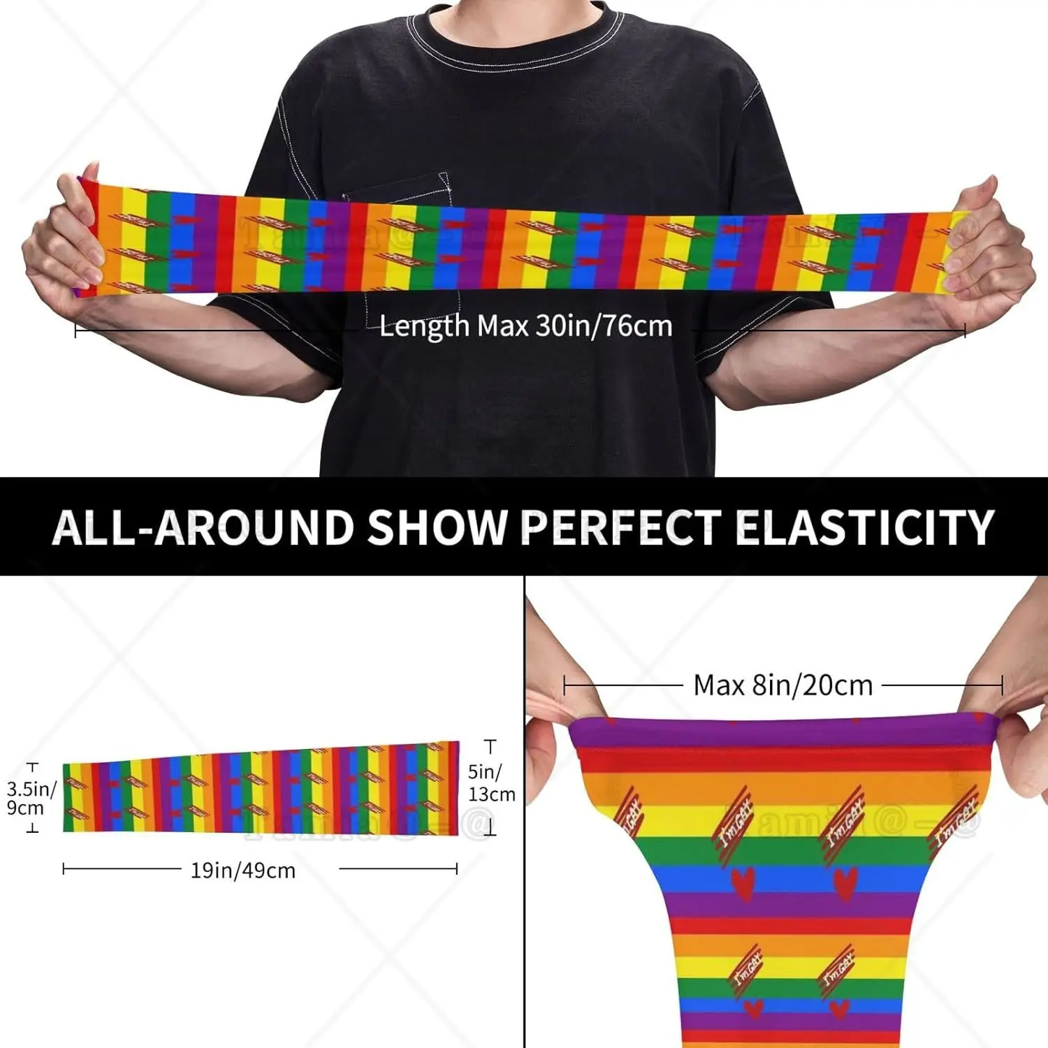 Rainbow Lgbt Gay Pride rękawy naramienne chroniące przed słońcem dla mężczyzn kobiety Lgbt sportowe chłodzące rękawy naramienne do baseballu jazda na rowerze