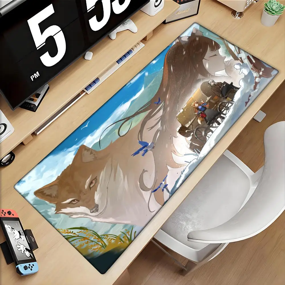 

Gaming Mouse Pad Anime Spice And Wolf Large Mouse Pad XXL PC Gamer Computer Mat Computer Desk Mat Cute Rubber mouse pad