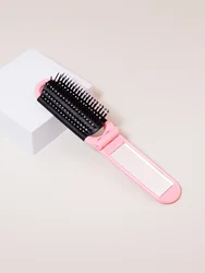 Folding pocket mirror comb with mirror, portable travel comb, essential for travel, suitable for everyone to use
