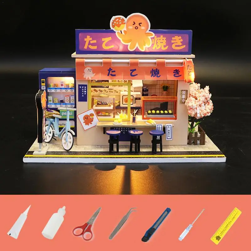 DIY Dollhouse Kit Japanese House Model Kits DIY Assembled Doll Houses For Crafts And Miniatures Home Decoration Holiday Gift