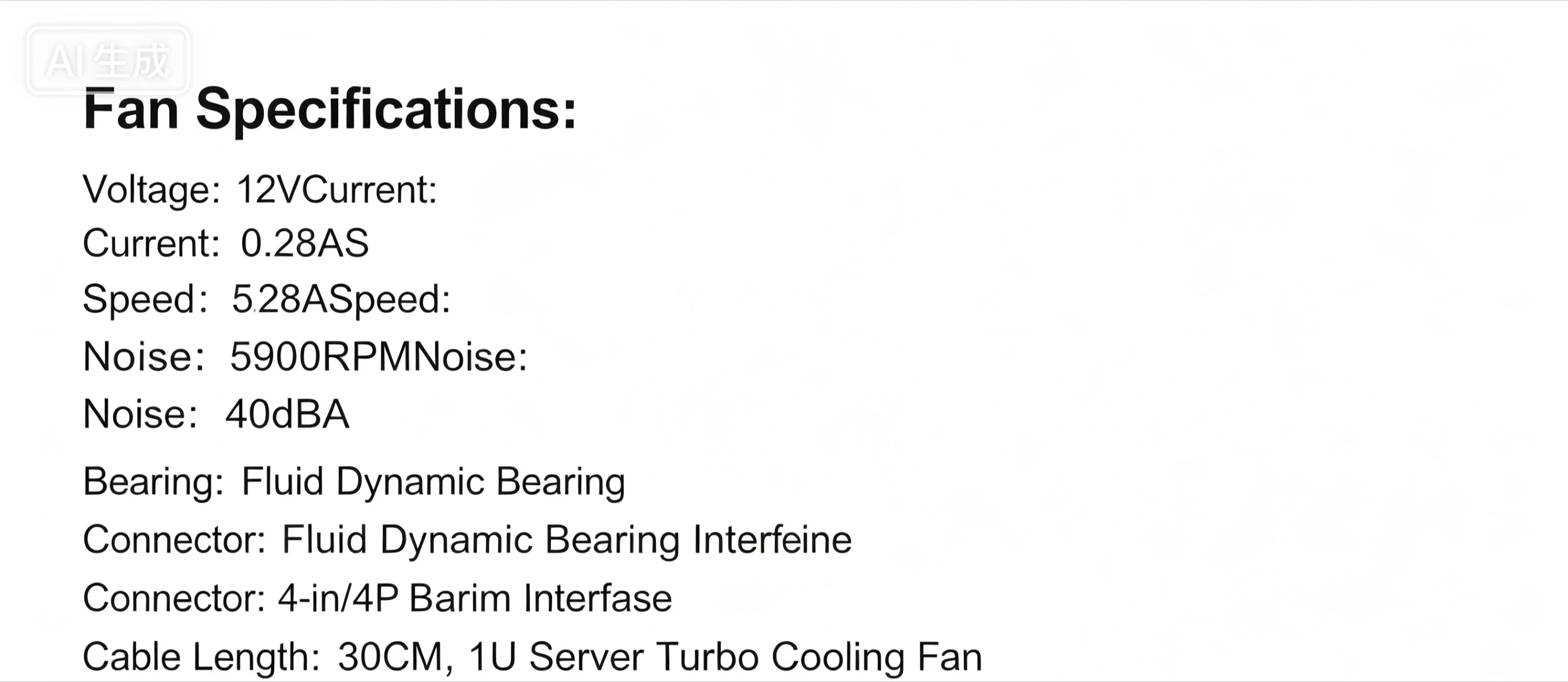 Quiet 4-Wire Delta Turbo Cooling Fan, Compatible with for NVIDIA for Tesla P4 M4 T4 GPU Total length of the fan bracket: 24 cm - view 5