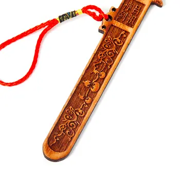 風水太極拳八卦桃彫刻木刀手工芸装飾 8 best sales 桃の木 - №8