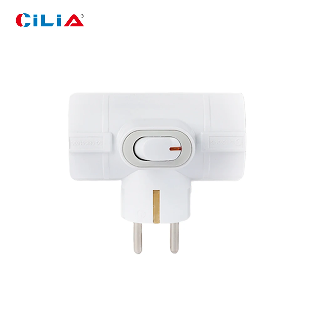 1/2 قطعة مخرج كهربائي متعدد الجدار معيار أوروبي، مقبس تمديد مع مفتاح، 3 مقابس طاقة، سعة 3680 وات، CR، Rosh #3