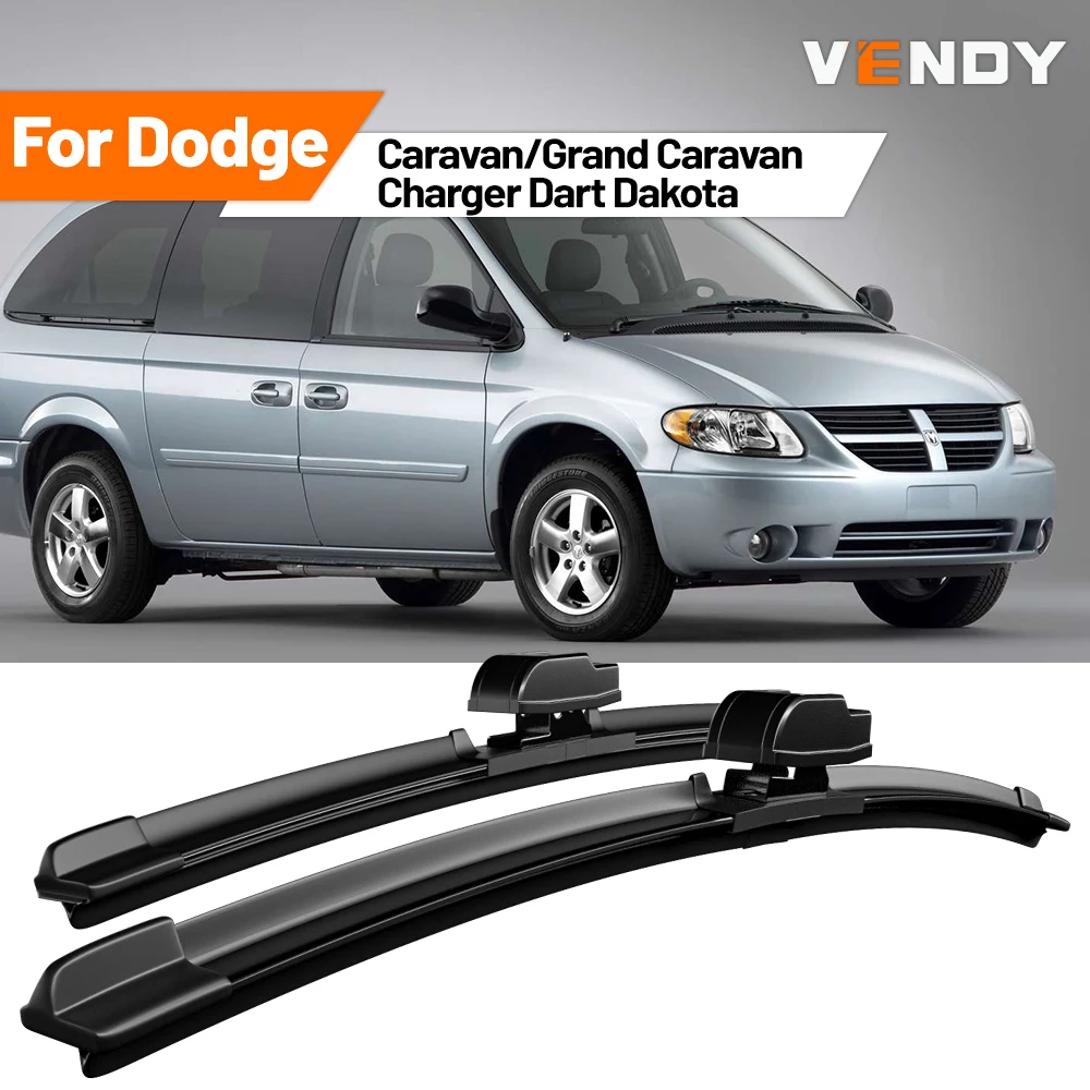 Para Dodge Caravan/Grand Caravan Charger Dart Dakota, 2 Piezas, Escobillas de Goma para Limpiaparabrisas Delanteros, Accesorios para Automóviles
