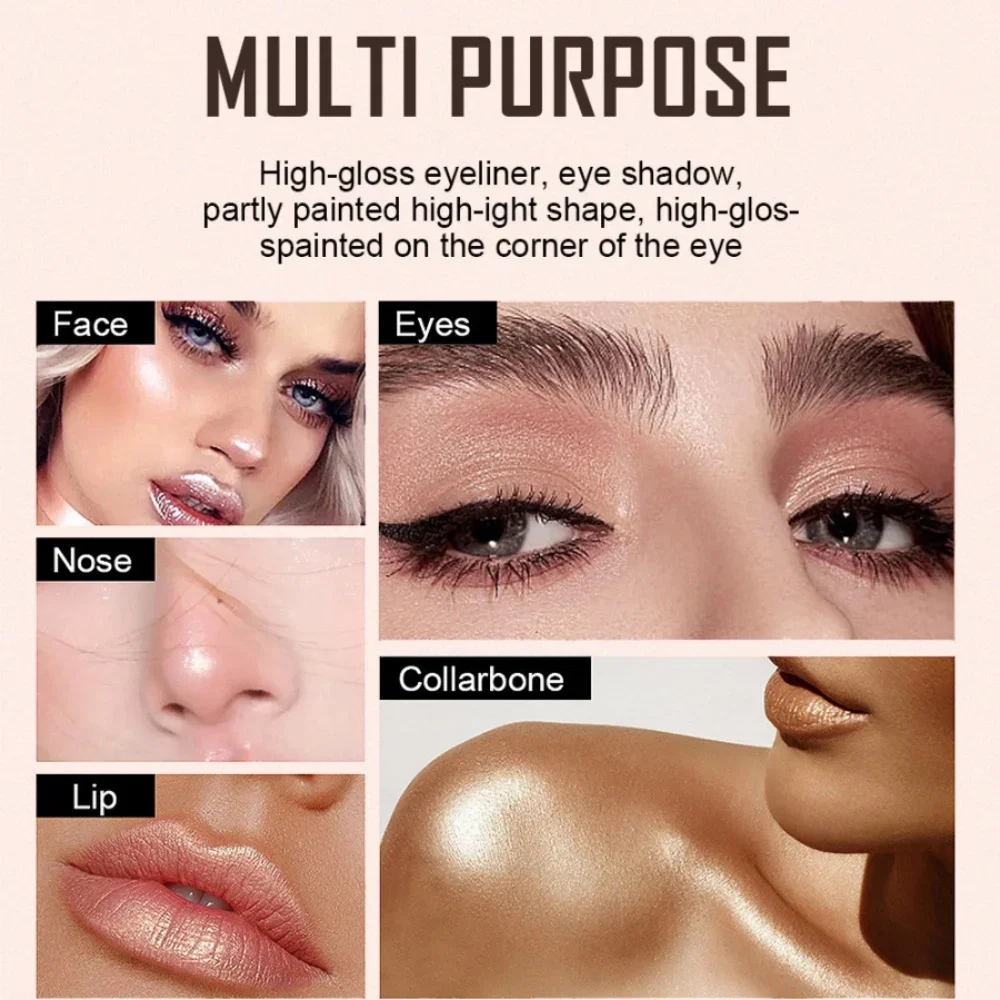 قلم ظلال عيون لامع من سام شوجار 2 في 1 لؤلؤي لظلال العيون وأحمر الشفاه وتسليط الضوء على عصا الظل برأسين