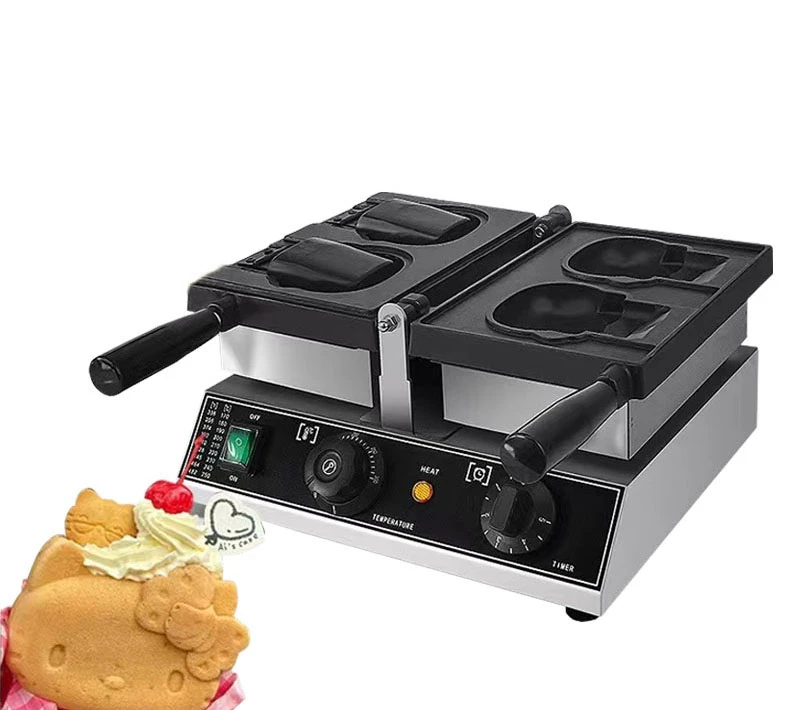 Ice Cream Cone Kitty Waffle Machine 220V Electric Kitty Cat Bread Waffle Machine Open Mouth Waffle Maker Machine