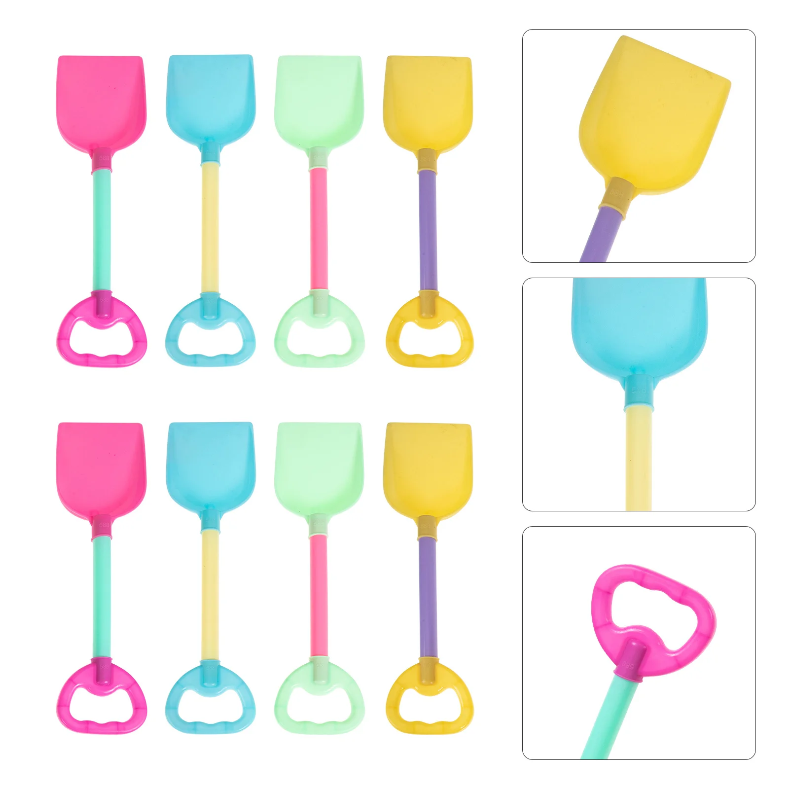 

8Pcs Portable Kids Shovel Set Safe Non-Toxic Beach Sand Tools Bright Colors for Fun Outdoor Play Ideal for Pool Party Favors and