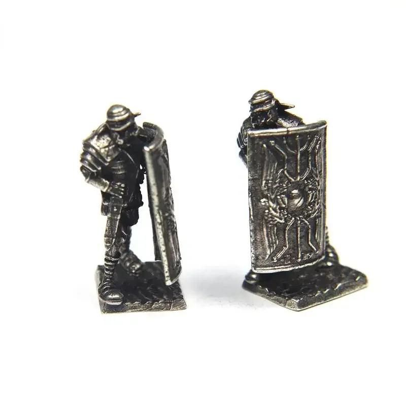 Metal Copper Roman Legionnaire Archer Shield Soldiers Model Figurines Miniatures Desktop Game Decorations Toy Ornament Gift