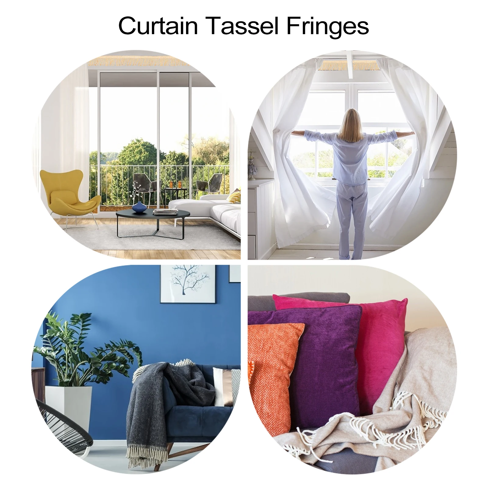 

Curtain Fringe 10M Polyester Tassel Cushion Edging DIY Sewing Accessory Handmade Curtain Fabric Trim Material