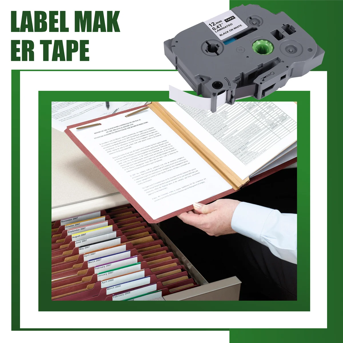 N35R_DU 5-Pack Label Maker Tape for Brother TZe-231 TZ-231 Laminated P-Press