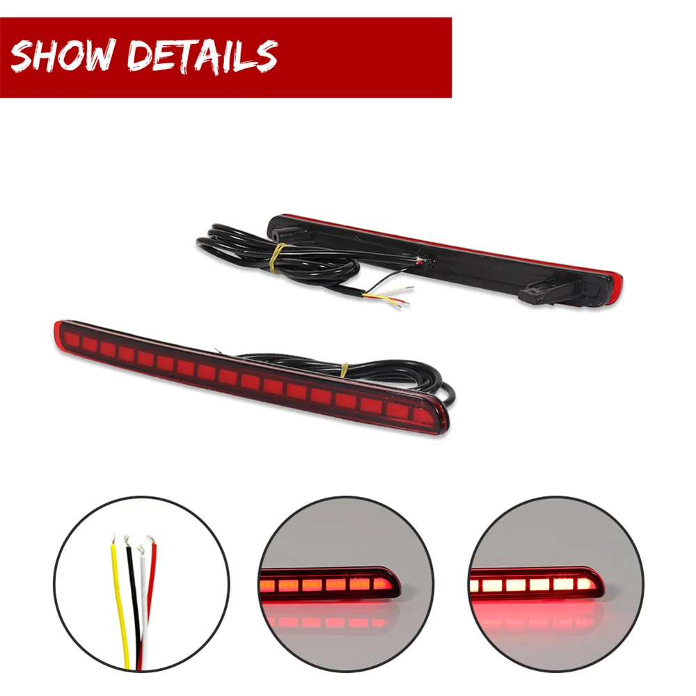 For Toyota Corolla Hatchback 2019-2022 Red LED Car Rear Bumper Reflector Tail/Brake Fog Lights W/ Sequential Blink Turn Signal