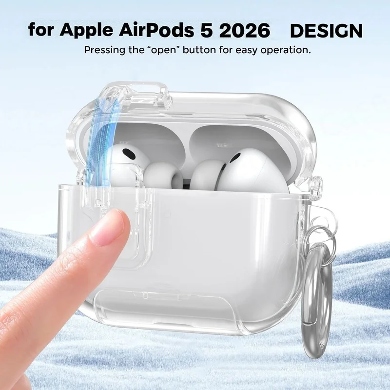 Transparent Lock Case for AirPods 5/4/Pro 3【 Automatic Switch 】Shockproof Headphone Case For Women Men 2026 New AirPod 5 Cases