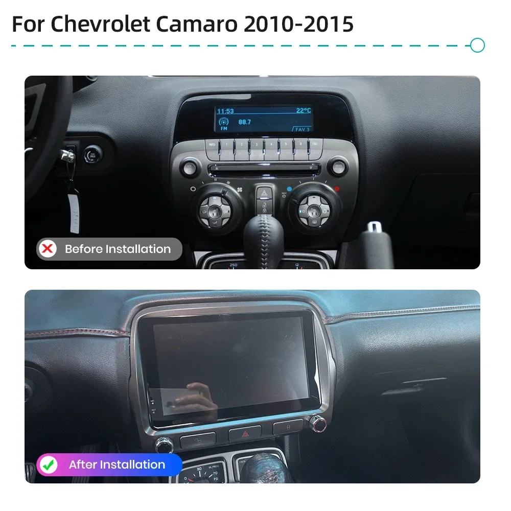 Android 13.0 Car Radio Multimedia Player For Chevrolet Camaro 2010-2015 Wireless Carplay 4G WiFi GPS Navigation Stereo Autoradio