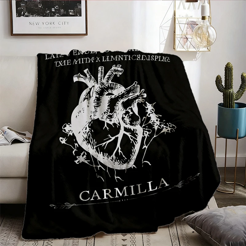 Carmilla Vampire Gothic Heart Flannel Blanket Dark Academia Cult Classic Horror Monster Lover Sapphic Literature Bookish