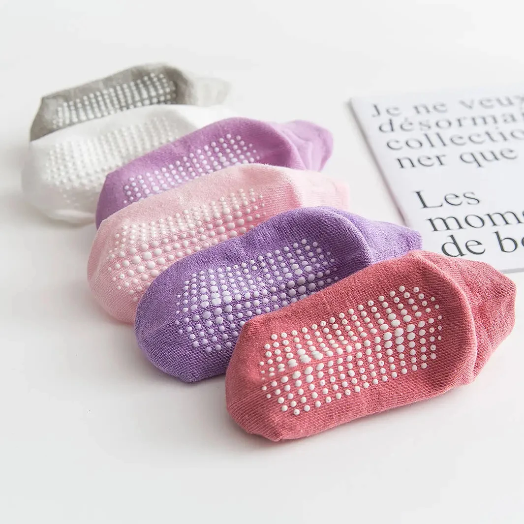 Chaussettes basses en coton pour enfants, lot de 6 paires, 0 à 6 ans, pour garçons et filles, avec poignées en caoutchouc, quatre saisons