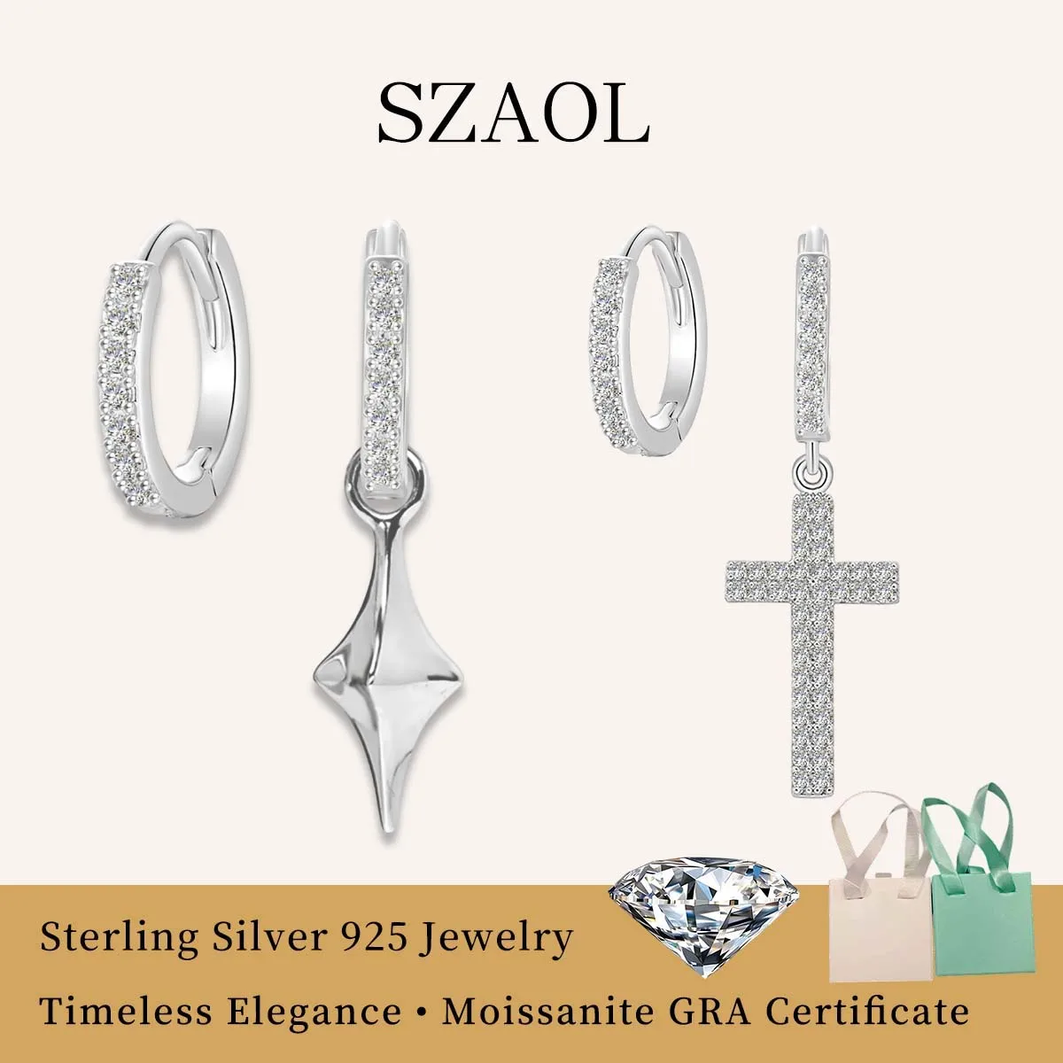 

Shiny Sterling Silver 925 Big Round Hoop Earrings with Moissanite for Women Silver Plated 18K Huggie Earring Daily Party Gifts