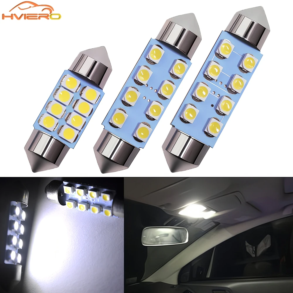 

1 шт. 31/39/41 мм белая автомобильная светодиодная лампа 3528 8SMD C5W C10W гирлянда купольная лампа для чтения дверной номерной знак багажник лампы украшения 12 В