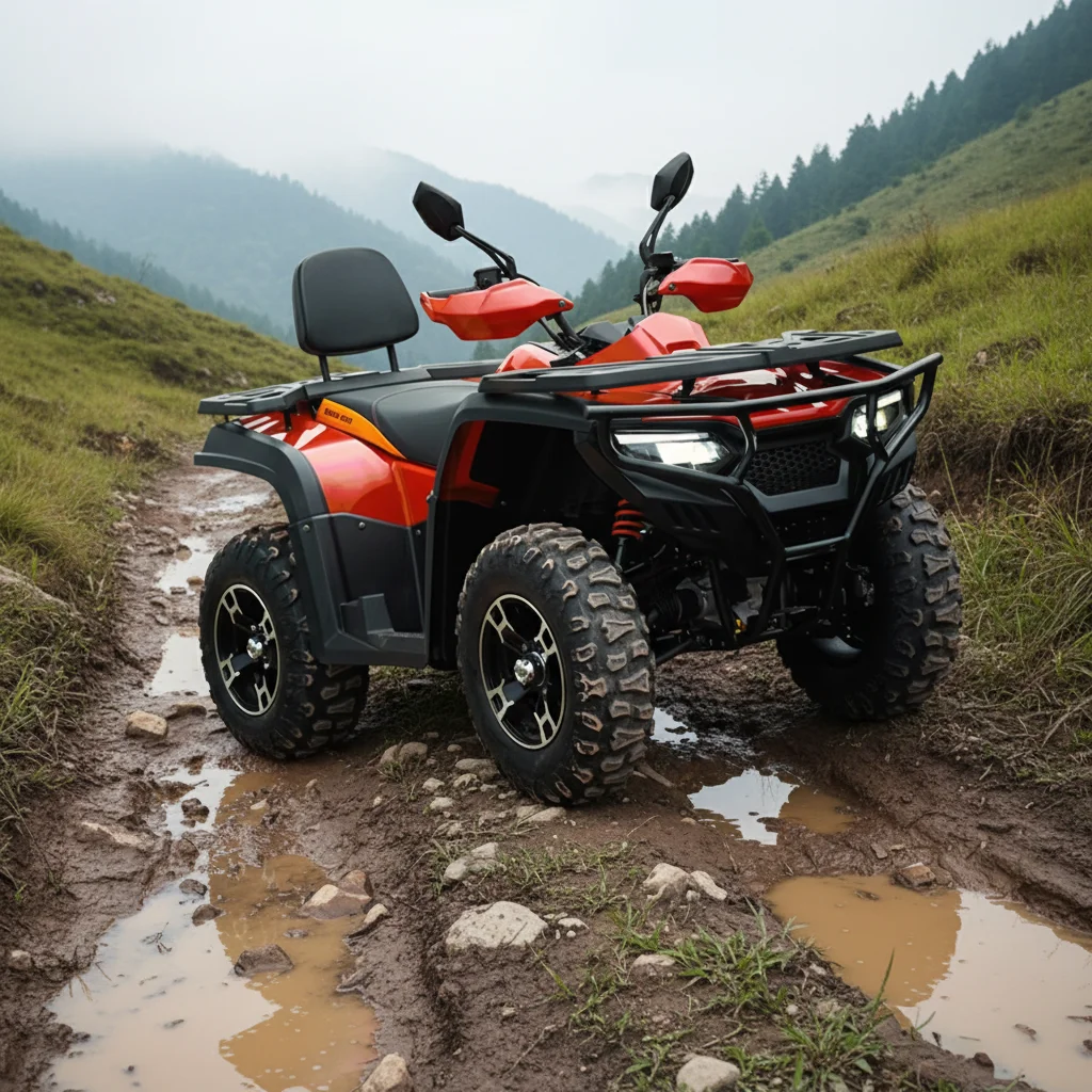 Powerful 17kW/ 6800rpm Electric ATV 4WD All-Terrain Adults Automatic Shaft Drive System 80km/h Off-Road Riding
