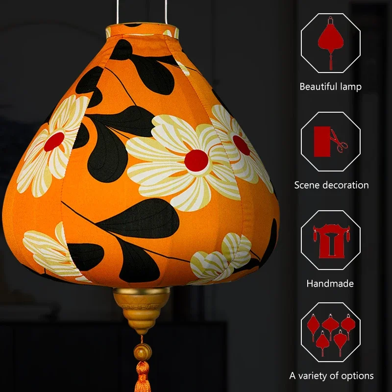 12in Japanese Style Retro Hanging Lantern Silk Lantern Restaurant Pub Traditional Festival Decoration Wedding Birthday Ornaments