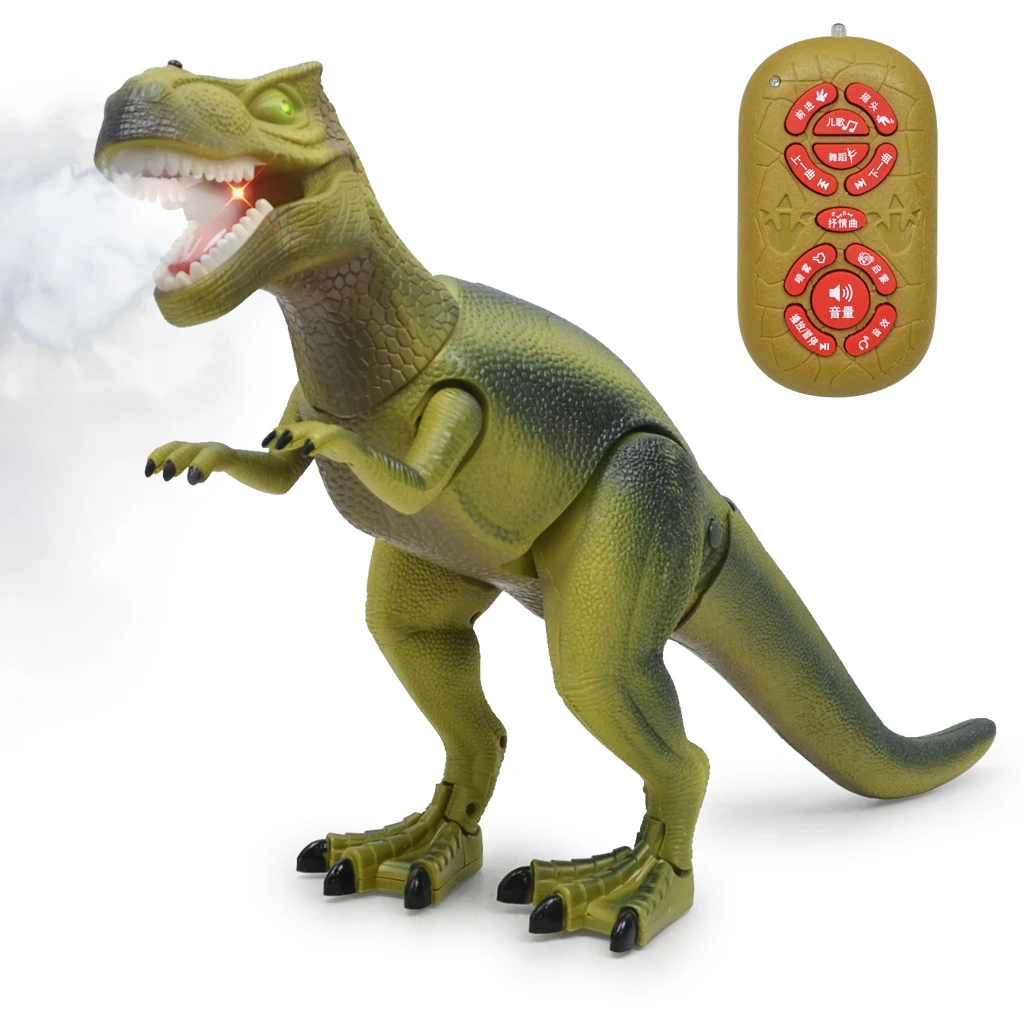 Play Dinosaur Toy Realistic Walking Tyrannosaurus Rex Multifunction RC Toy Figure with Roaring Spraying Function Good Dinosaur